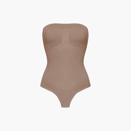 cfab - Strapless corrigerende bodysuit met strikjes - Caramel-M - Corrigerende Body - Naadlos - corrigerend ondergoed dames