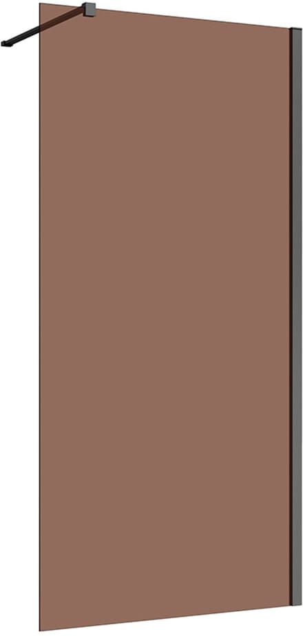 Inloopdouche 100x200 8mm Nano glas gun metal serie Silvio bronsglas