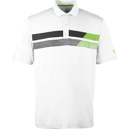 Island Green Asymetric Print Heren Wit Golf Poloshirt