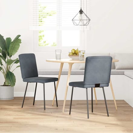vidaXL - Eetkamerstoelen - 2 - st - fluweel - donkergrijs