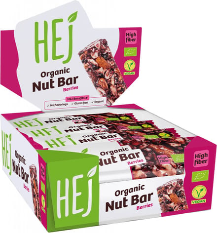 HEJ Natural Organic Nut Bar (12x40g) Berries - Repen - Energie repen