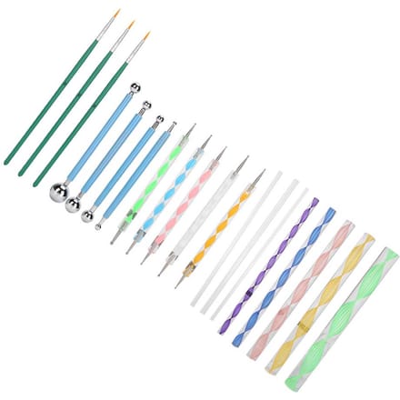 20 stuks Dotting Tool DIY Ball Stylus Acryl Staven Dubbelzijdige Dotting Tools Nagelborstel white