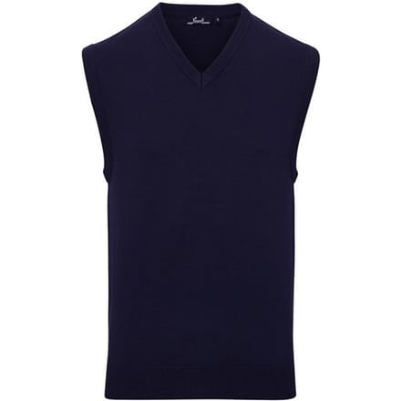 Premier Heren gebreid mouwloos sweatvest (Marine)