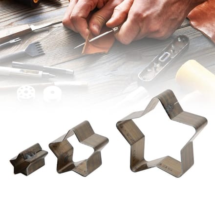 Outil de découpe en cuir Acier à outils Bricolage Artisanat du cuir Matrices de découpe Moule Outils de poinçonnage(Cinq points gray