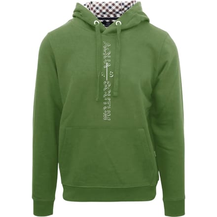 Aquascutum Heren Lettering Pullover Hoodie (Militair Groen)