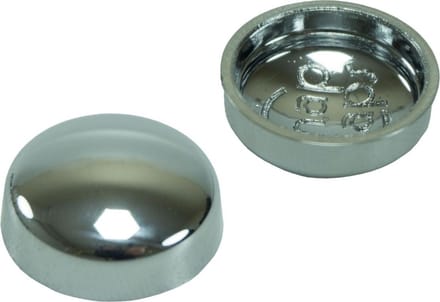 10 stuks - Afdekkapjes voor schroeven - 16mm - Chroom