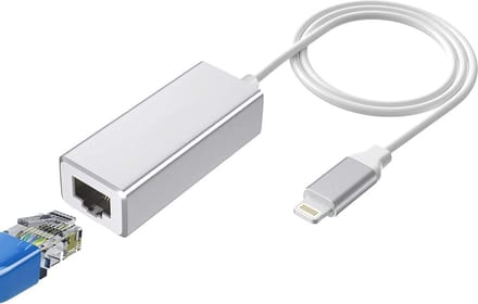NÖRDIC LAN-LGT Lightning naar Ethernet-netwerkadapter - 10/100 Mbps - 1 m - Wit
