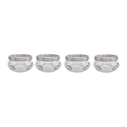 Clayre & Eef Theelichthouder Set van 4 Ø 6x3 cm Glas