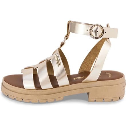 Tobosued platte leren sandalen