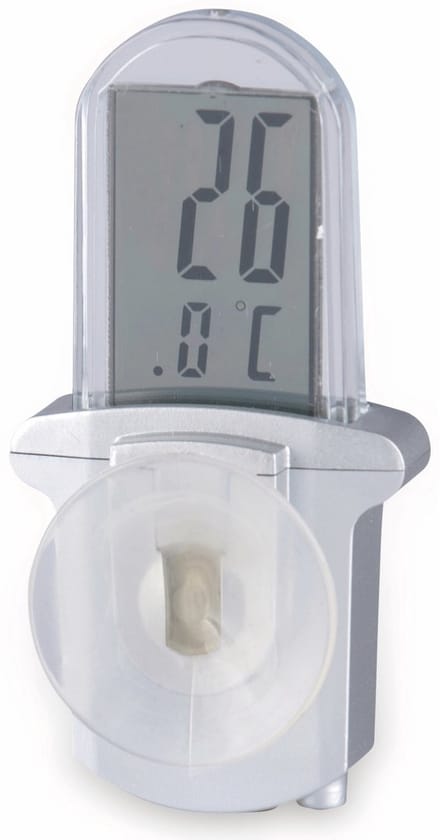 Grundig digitale Buitenthermometer | Met Zuignap | Zilver