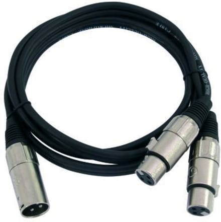 MUSIC STORE Splitkabel 2x XLR f - 1x XLR m Adapterkabel, 1,5m - Insert kabel