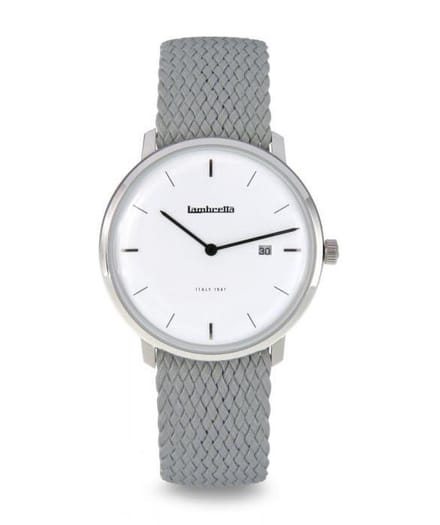 Lambretta Volta 39 Perlon Silver White Grey 39mm