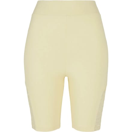 Urban Classics - High Waist Lace Inset Korte cycle broek - M - Geel