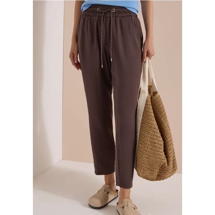 Mid Waist Slim Leg broek in Loose Fit