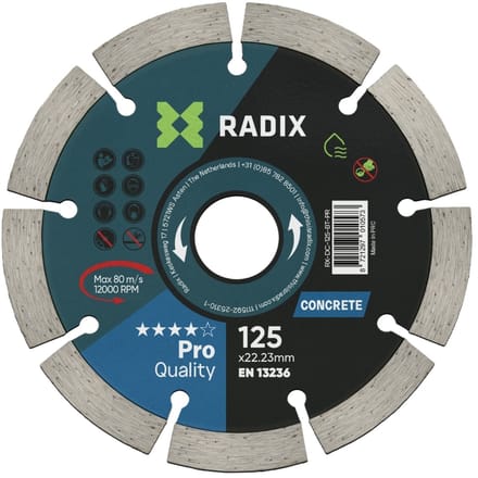 Radix - Diamantschijf voor beton - 125 mm - Pro