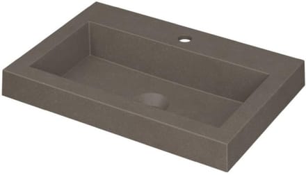 INK Dock Wastafel Quartz met 1 Kraangat - 600x400x60 mm - Quartz Beton