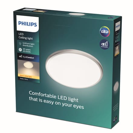 Philips Twirly plafonnière - grijs - klein - warmwit licht - 12 W