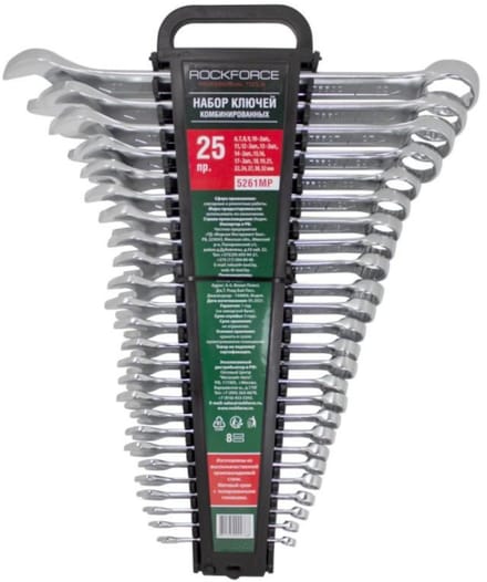 Rockforce RF-5261MP - Set Steeksleutels - 6-32 mm - Cr-V Staal - 25 Stuks