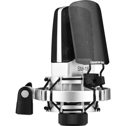 TAKSTAR SM-18 EL Professionele opnamemicrofoon Cardioïde condensator XLR-microfoonset met verstelbare