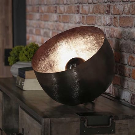 Dimehouse Industriële Vloerlamp - Basel - 36 cm - Zwart - Nickel