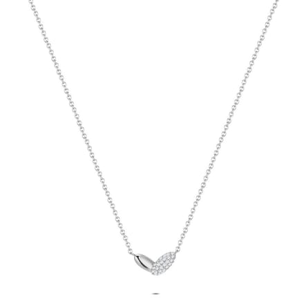 Twice As Nice Halsketting in zilver, dubbele hanger Zilverkleurig 40cm+5cm