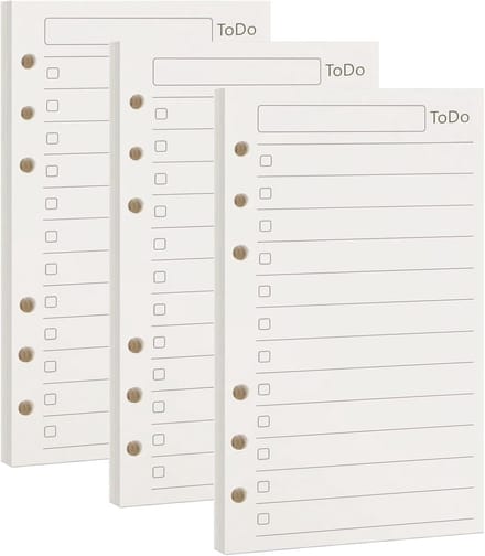 Navulpapier A6 6 Gaten Planner Vulling Losse Blad 100GSM Ivoor Wit