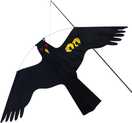 HIXA Duivenverjager - Vogelverjager - Kraai - Vlieger - Kite Hawk - Vogelverschrikker - 4 meter - Polyester - Zwart
