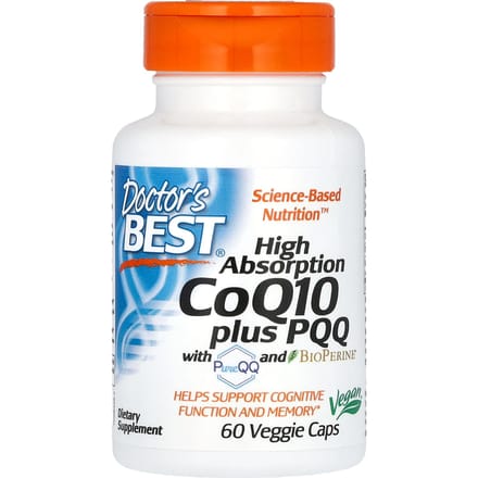 Doctor'S Best, Coq10 100mg, Pqq 20mg, 60 Plantaardige Capsules