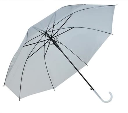 Malatec Paraplu - transparant - PVC/ijzer - D93 x H72 cm - automatisch - opvouwbaar