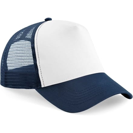 Beechfield Kinderpet in mesh, verstelbaar aan de achterkant. B640B - French Navy / White - One size