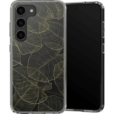 Selencia Galaxy S23 Plus Fashion Hoesje Gold Botanic