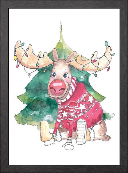 KERST ELAND A2 POSTER IN LIJST - JOYIN