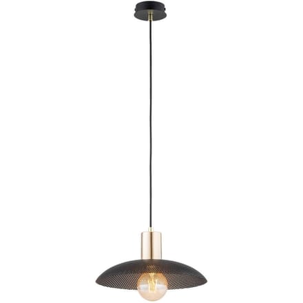 Zwarte hanglamp SPIRIT 1 ZWART met gouden accent