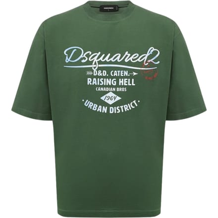 Dsquared2 Branded Raising Hell Logo Groen T-shirt