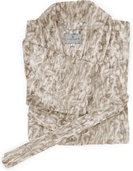 Linnick Flanel Fleece Badjas Bont Rabbit - naturel - L - Badjas Dames - Badjas Heren
