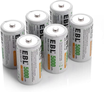 Oplaadbare C Batterijen 5000mAh - Set van 6 Ni-MH C Cellen