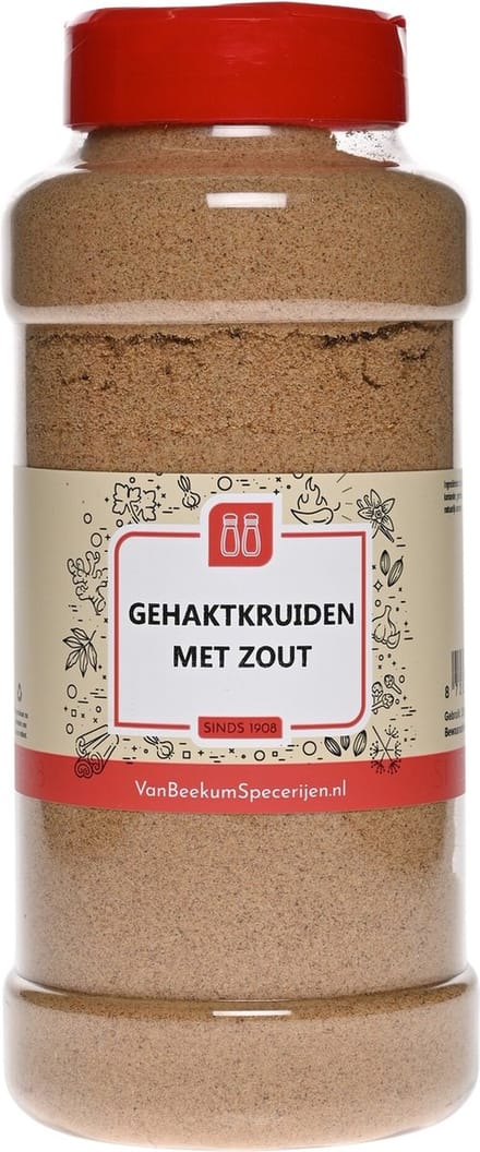 Van Beekum Specerijen - Gehaktkruiden Met Zout - Strooibus 600 Gram