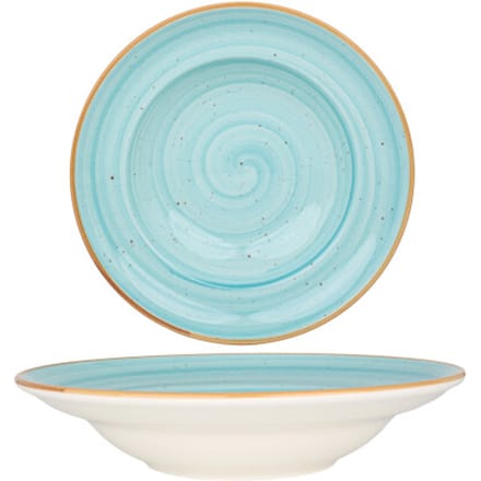 Bonna Pastabord - Aqua - Porselein - 24 cm (400cc) - set van 2