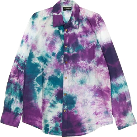 Herenoverhemd met lange mouwen, tie-dye overhemd, veelkleurig