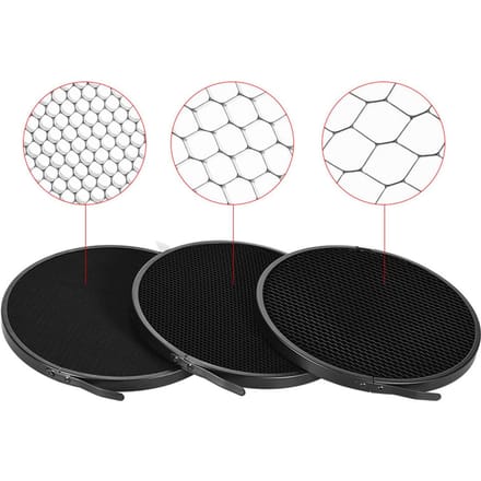 210mm Elinchrom Mount Reflector Diffuser Kap Lampenkap met 60 graden Honingraatgrid voor Elinchrom Mount Studio 10 30 50 Degree Honeycomb Grid black