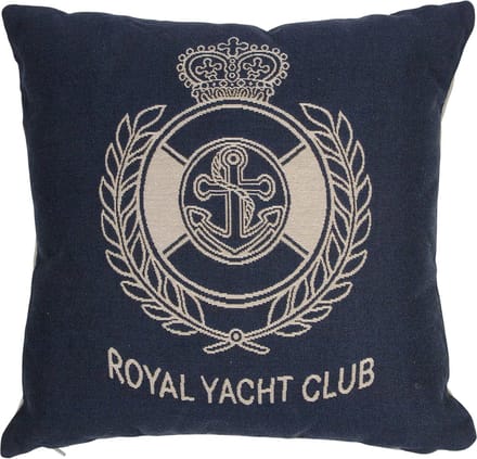 Gobelin kussen navy royal yacht club 45x45cm - 1 stuk