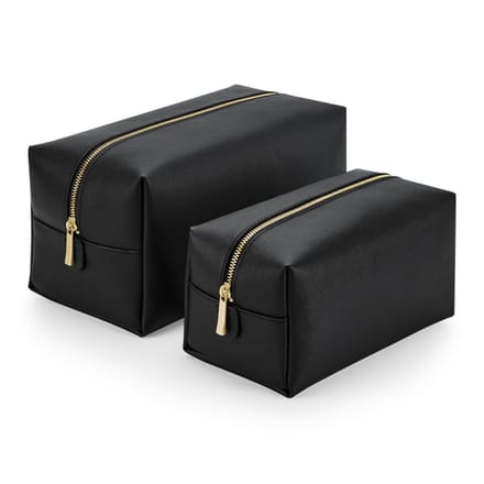 Toilettas & Accessoiretasje – Black – Mat PU – Make-up & Verzorging – Compact Organiser – Gouden Ritssluiting – Waterafstotend