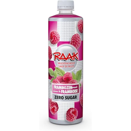 Siroop RAAK framboos zero sugar 750ml