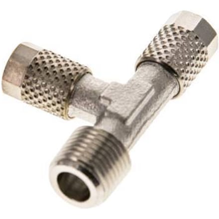 5x3 & R1/8'' Vernikkeld Messing T-Opsteekkoppeling Buitendraad [2 Stuks]