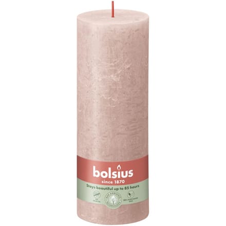 Bolsius Stompkaars Rustiek Misty Pink - 19 cm / ø 7 cm