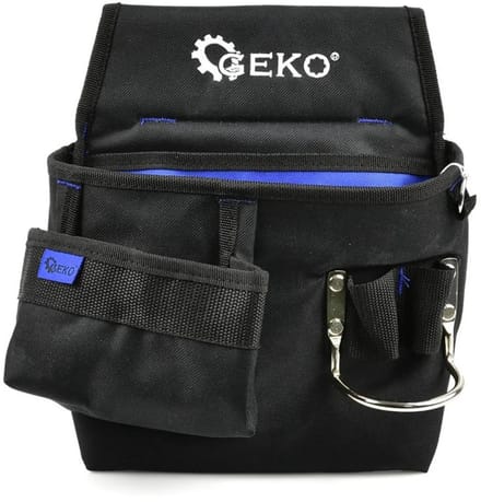 GEKO Tool pouch - 5 vakken - Slijtvast plastic - Met hamerhouder