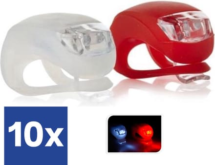 Fietsverlichting Set - Fietslampjes - Voor en Achterlicht - Silicone - Waterdicht - 10 x set van 2
