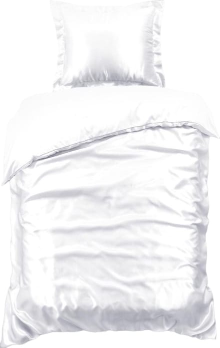 Beauty Silk Dekbedovertrek - 140x200/220 - Glans Satijn - Wit