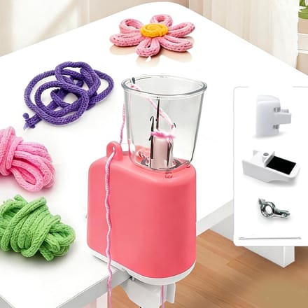 Breimachine Elektrisch - Haakmachine Automatisch - DIY Knutselen - Efficiënt en Snel - 6 Delig - Roze