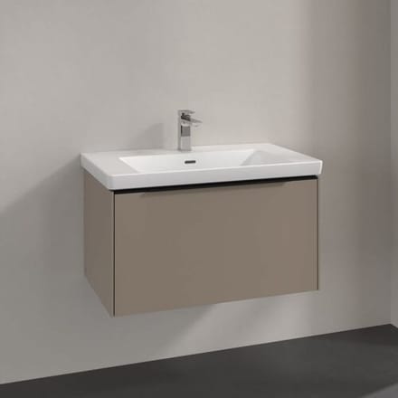 Villeroy & Boch Subway 3.0 vanity unit 77.2 cm, 1 drawer, volcano black handle C57301VM